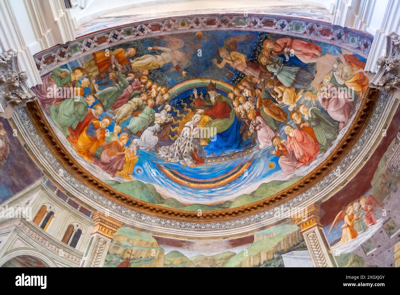 Spoleto, Perugia, Italien, Decke der Cattedrale di Santa Maria Assunta, nur Editorial. Stockfoto