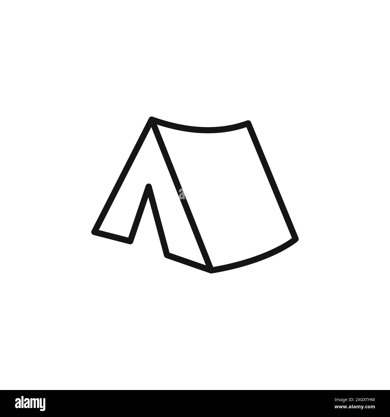 Camping Icon Logo Vektorkontur in Schwarz-weiß Stock Vektor