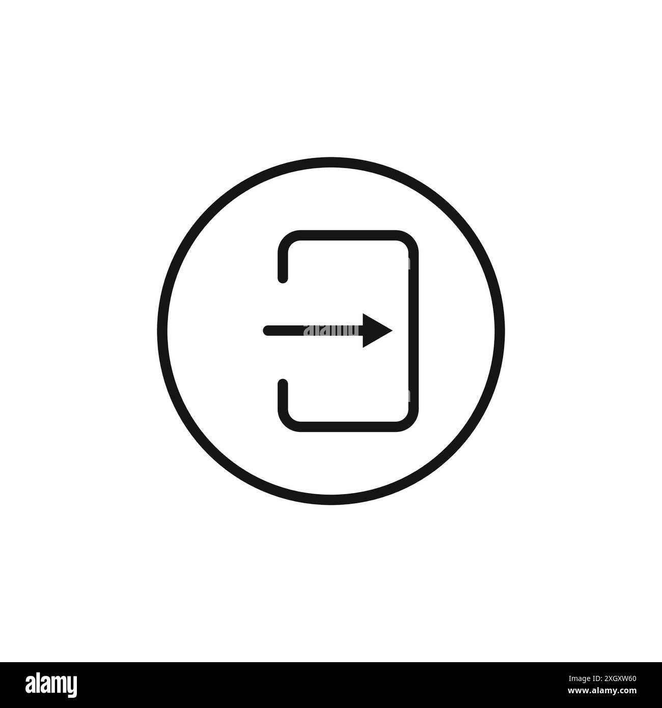 Geben Sie die Vektorkontur des Symbols Logozeichen in Schwarz-weiß ein Stock Vektor