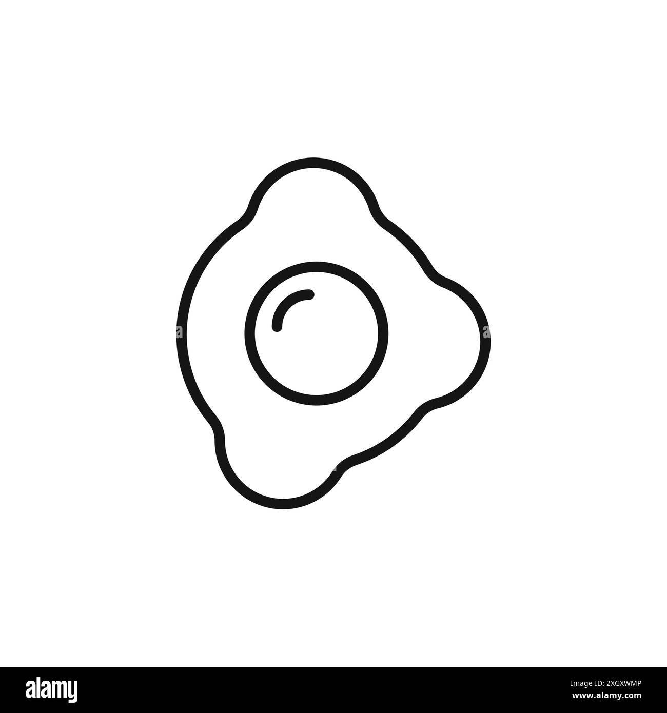 Ei Braten Icon Logo Zeichen Vektorumriss in schwarz-weiß Farbe Stock Vektor