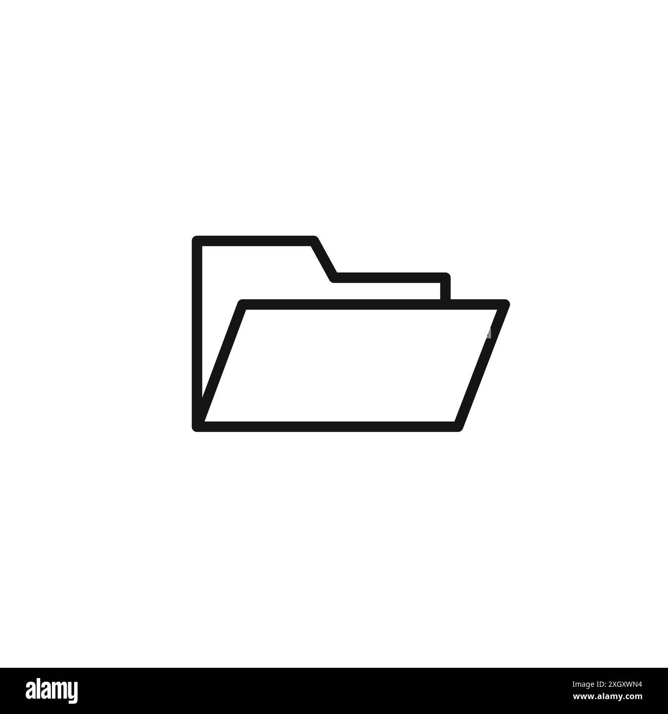 Ordnersymbol Logozeichen Vektorkontur in Schwarz-weiß Stock Vektor