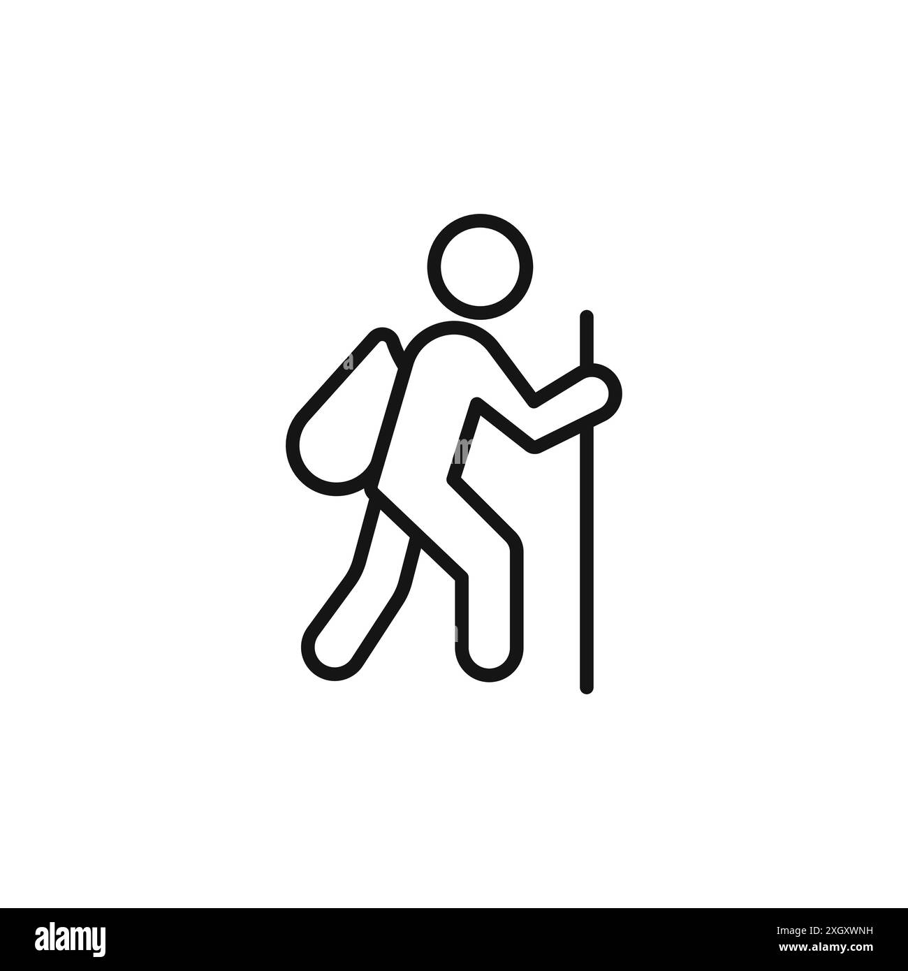 Wander-Symbol-Logo-Vektorumriss in Schwarz-weiß-Farbe Stock Vektor