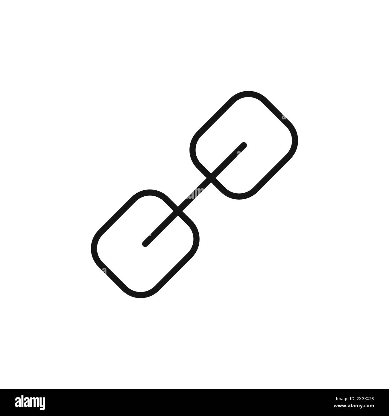 Link-Symbol Logo-Vektorkontur in Schwarz-weiß Stock Vektor