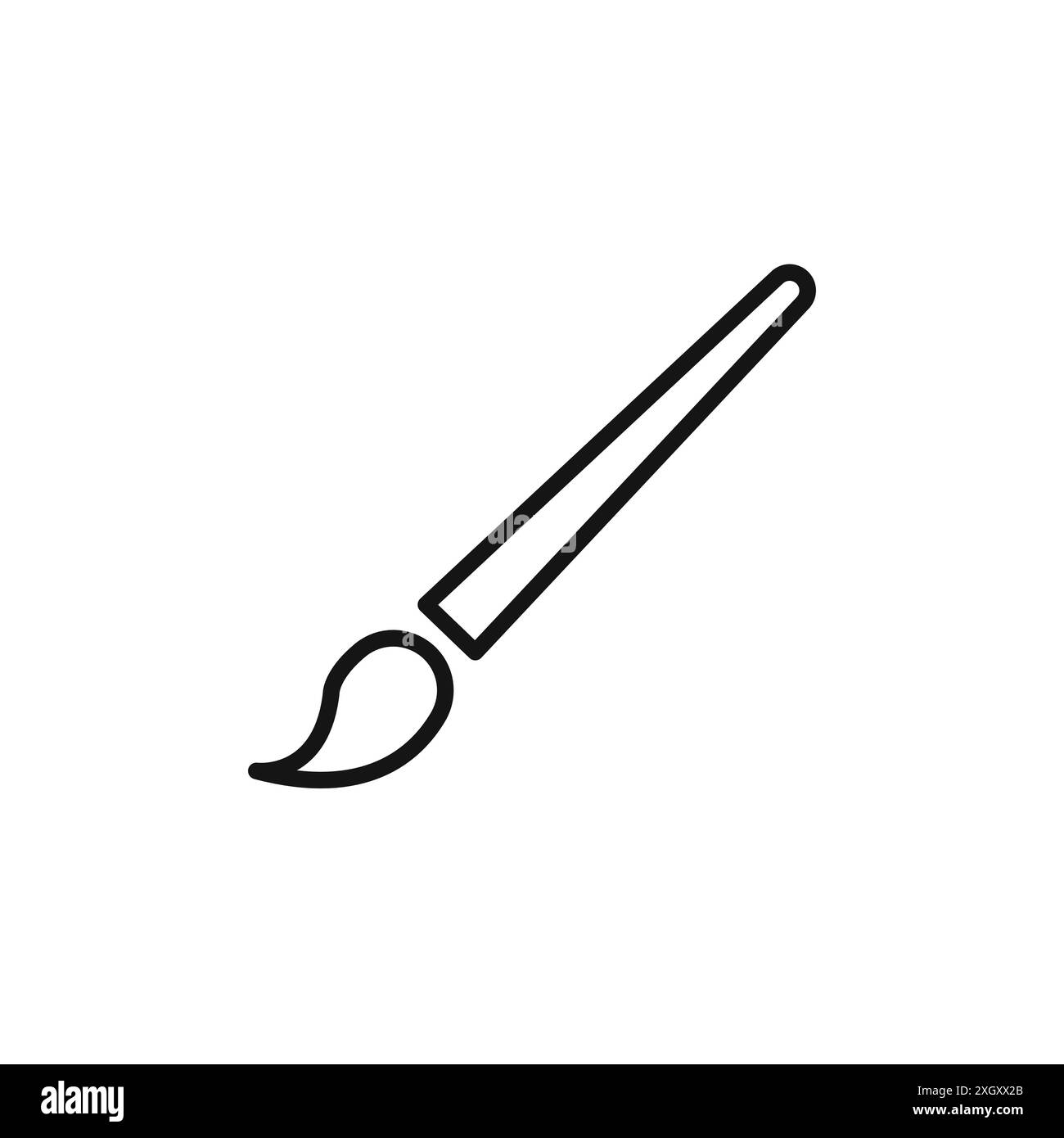 Pinselsymbol Logo-Zeichen Vektorumrandung in Schwarz-weiß Stock Vektor