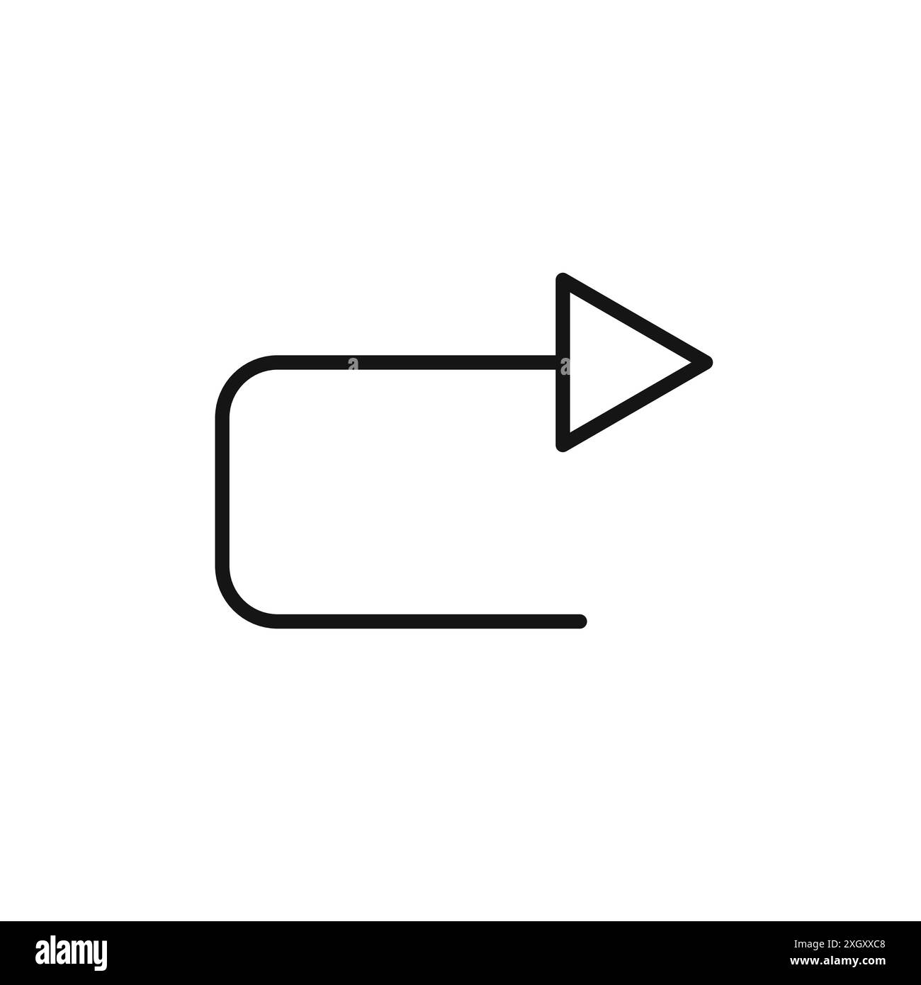 Redo Symbol Logo Vektorkontur in Schwarz-weiß Stock Vektor