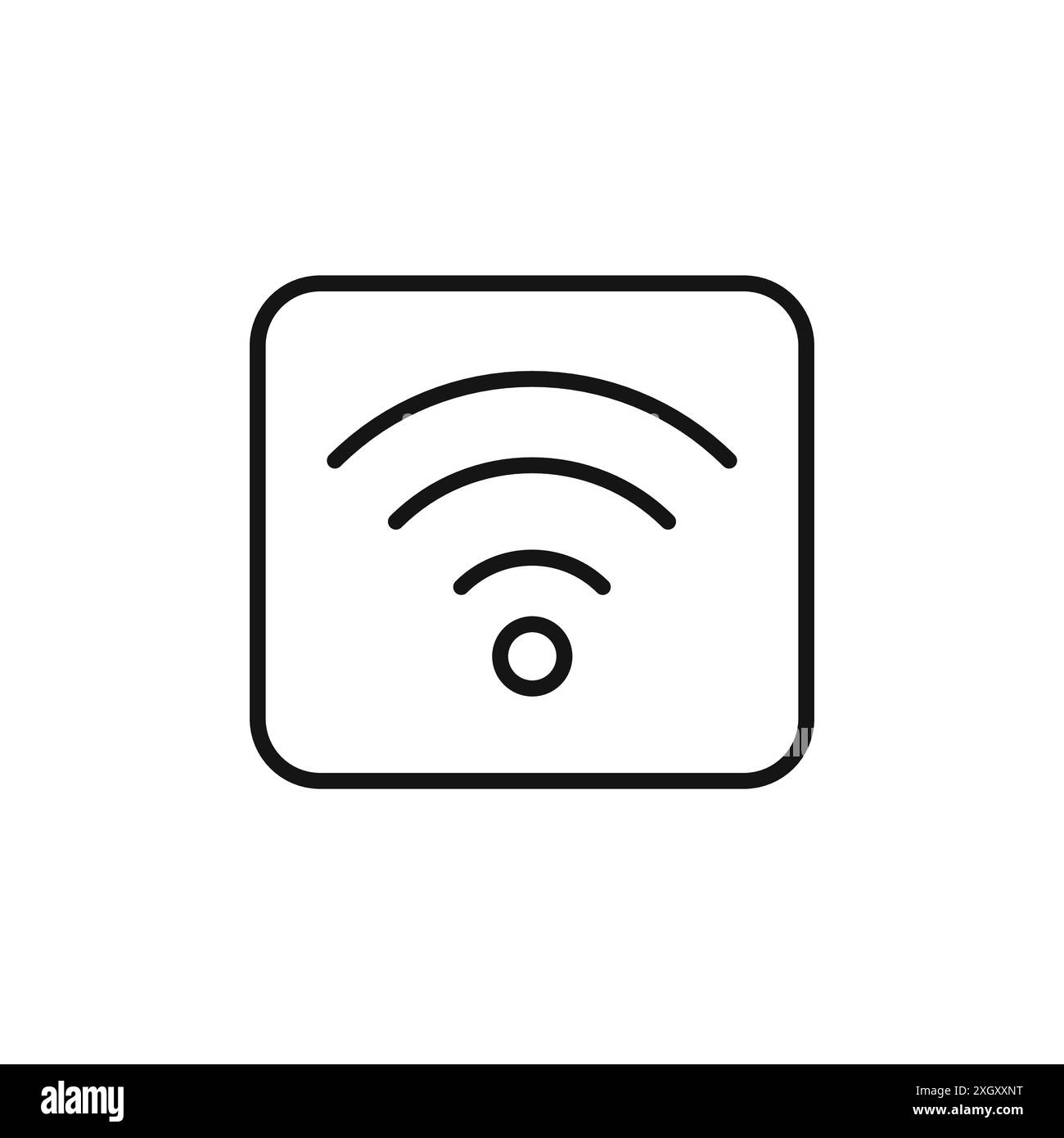 WLAN-Symbol-Logo-Vektorkontur in Schwarz-weiß Stock Vektor