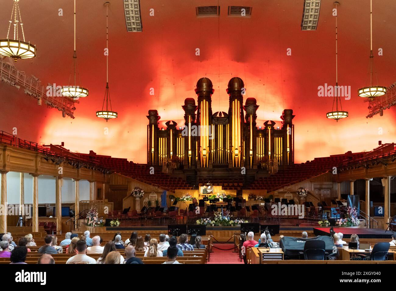 Innenansicht des Mormon Tabernacle am Temple Square in Salt Lake City, Utah, USA - 15. Mai 2023 Stockfoto