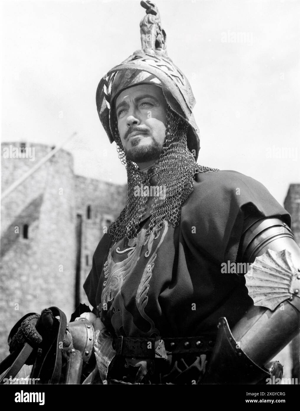 ROBERT TAYLOR als Lancelot in KNIGHTS OF THE ROUND TABLE 1953 Regisseur RICHARD THORPE nach Le Morte D'Arthur von Sir Thomas Malory Musik Miklos Rozsa Kostüme Roger K. Furse Metro Goldwyn Mayer (MGM) Stockfoto