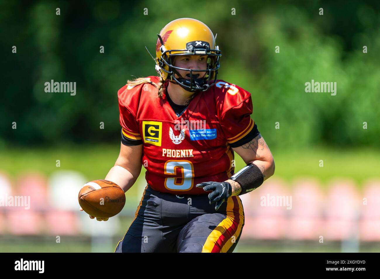 Steffi Richter (3, QB, Regensburg Phoenix Ladies) GER, Regensburg Phoenix vs Allgaeu Comets Ladies, American Football, DBL2, Saison 2024, Woche 6, 06.07.2024, Foto: Eibner-Pressefoto/Florian Wolf Stockfoto