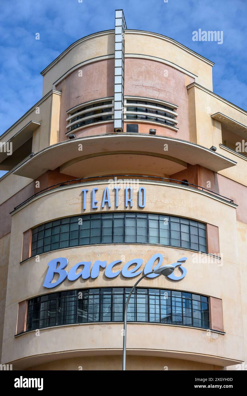 Das Teatro Barceló, ursprünglich bekannt als Cine Barcelo. Der 1930 vom Architekten Luis Gutiérrez Soto entworfene Nachtclub ist seit den 1980er Jahren ein Nachtclub Stockfoto