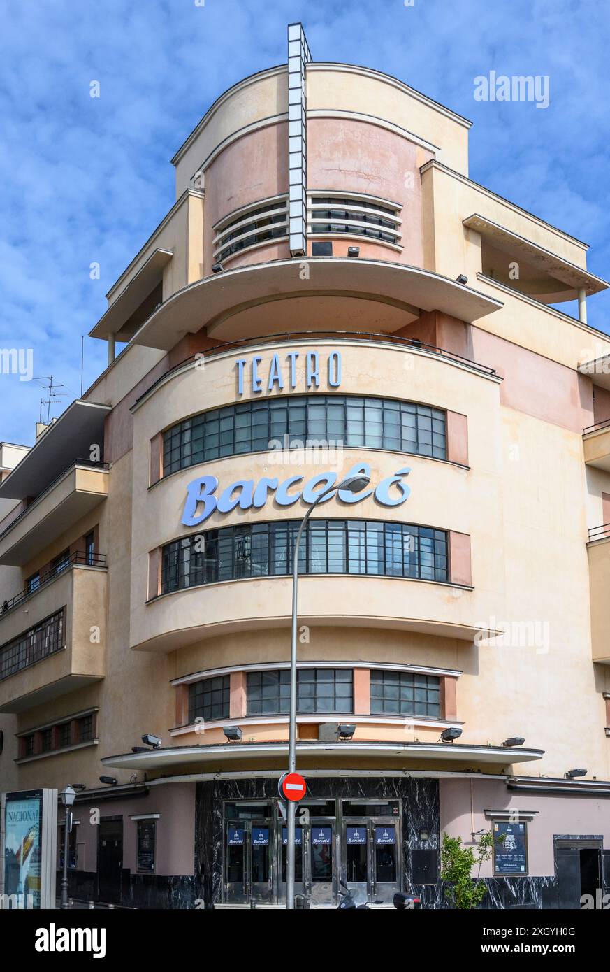 Das Teatro Barceló, ursprünglich bekannt als Cine Barcelo. Der 1930 vom Architekten Luis Gutiérrez Soto entworfene Nachtclub ist seit den 1980er Jahren ein Nachtclub Stockfoto