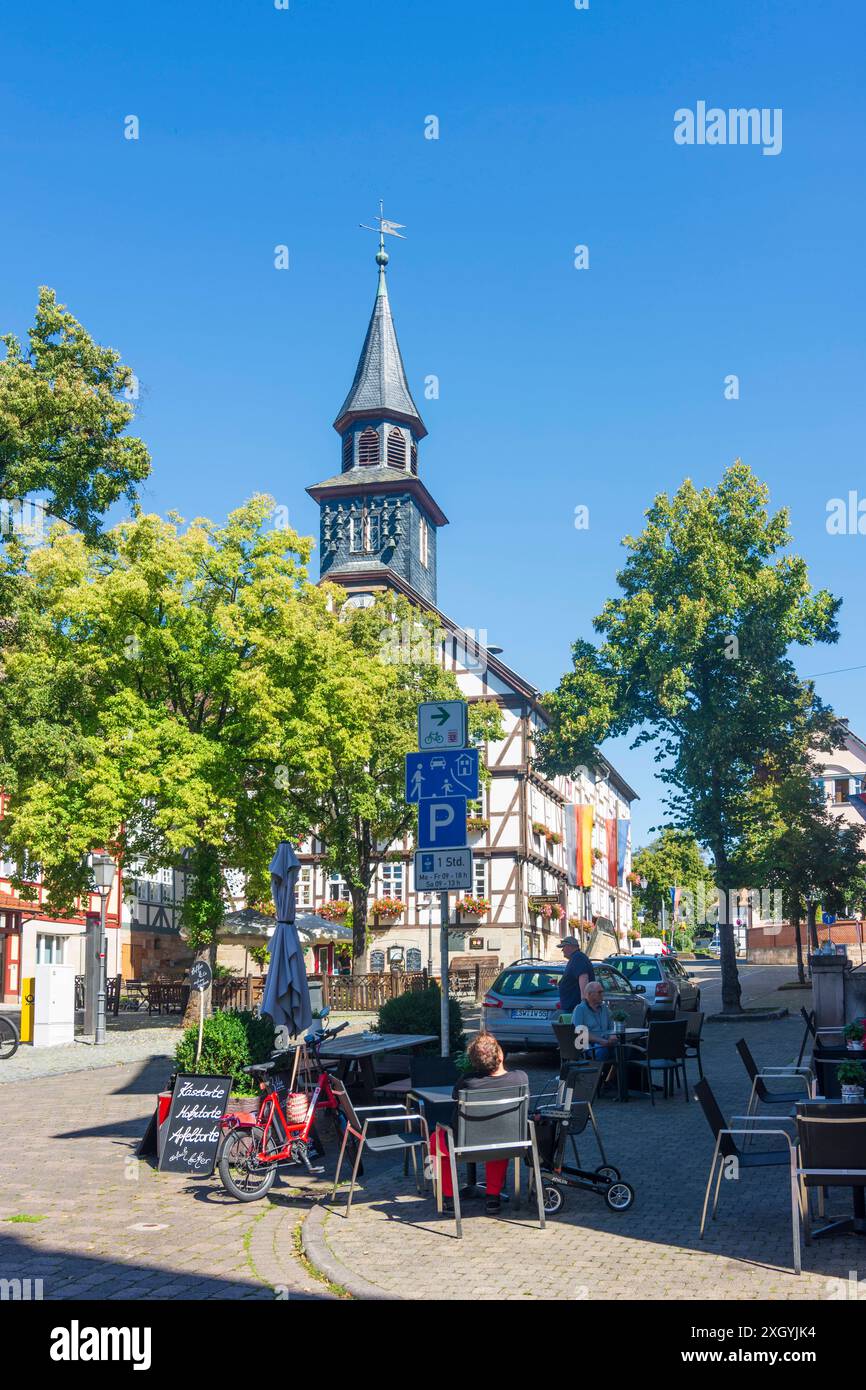 Altstadt, Fachwerkhäuser, Rathaus, Marktplatz, in Allendorf Bad Sooden-Allendorf Nordhessen Hessen, Hessen Deutschland Stockfoto