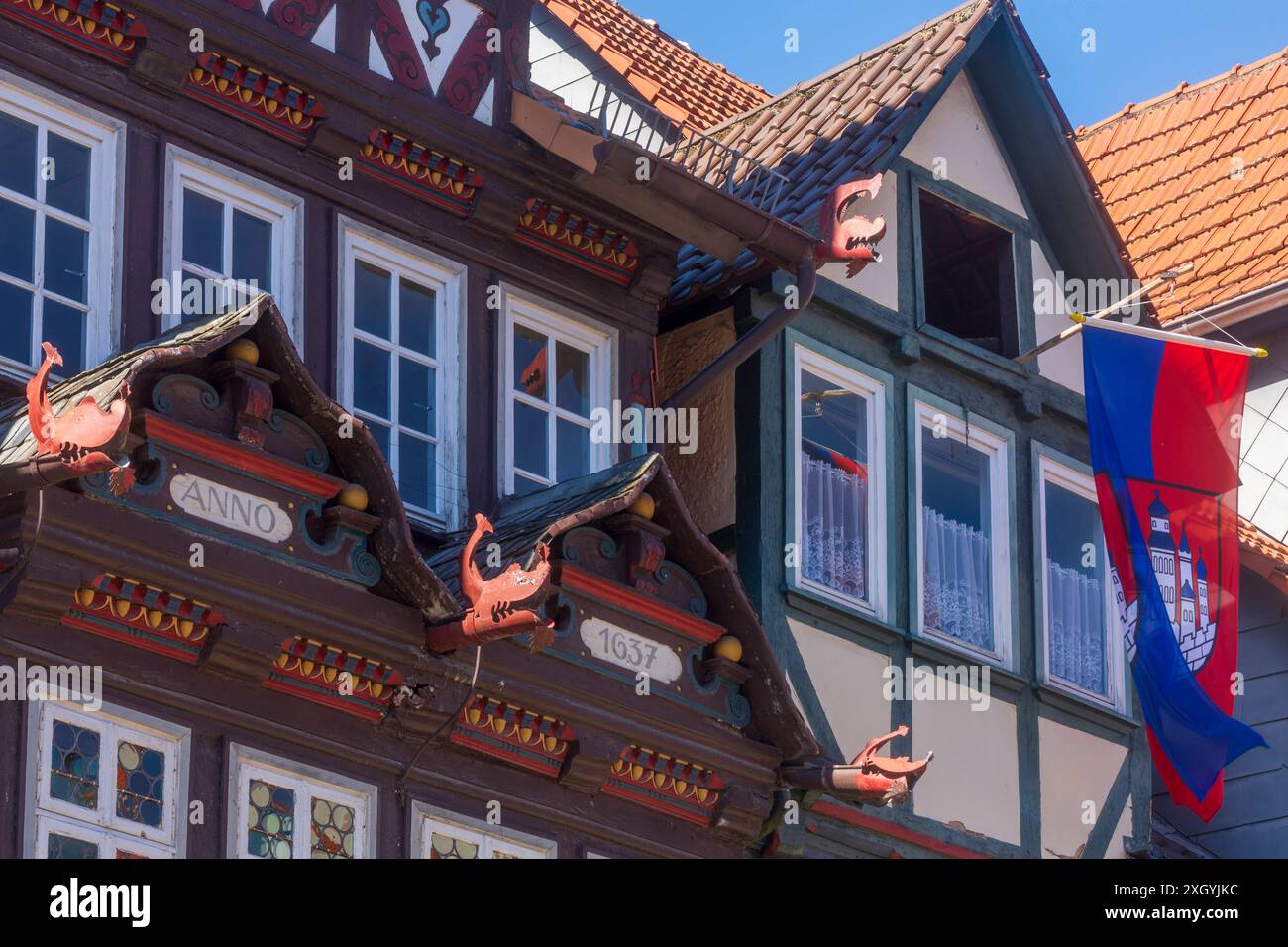 Altstadt, Fachwerkhäuser in Allendorf Bad Sooden-Allendorf Nordhessen Hessen, Hessen Deutschland Stockfoto