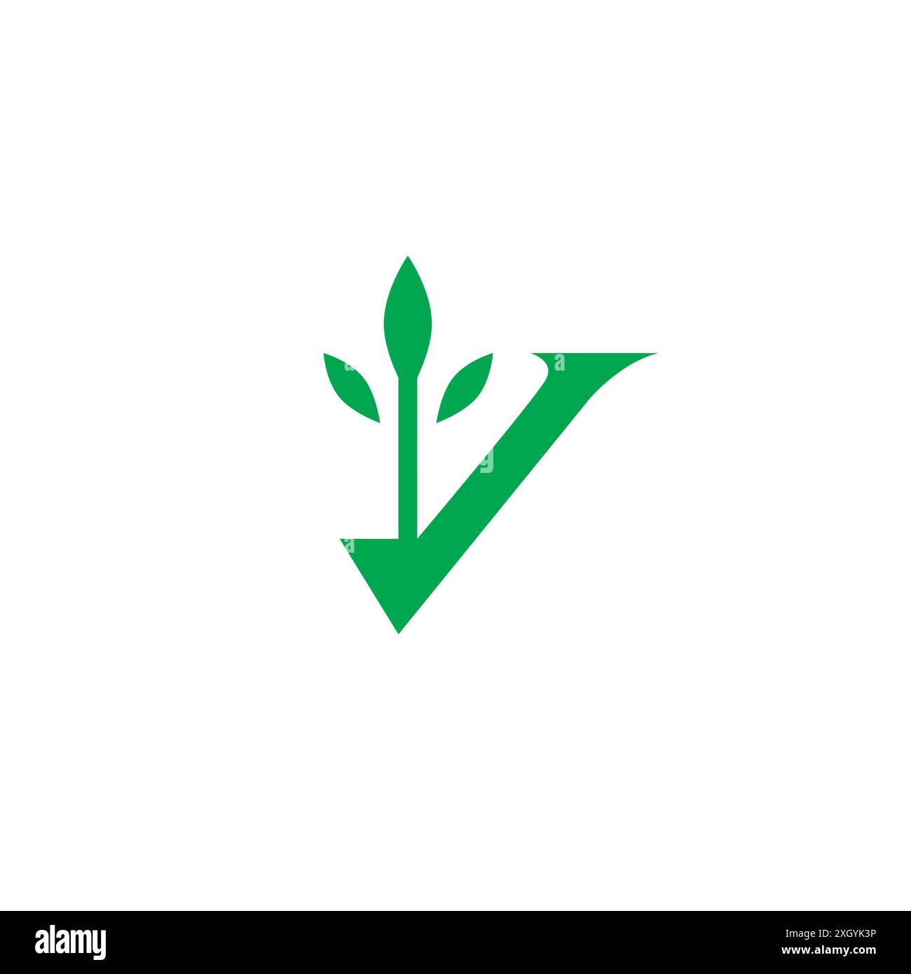 V-Blatt-Logo-Vektor. V Initial Nature Design Stock Vektor