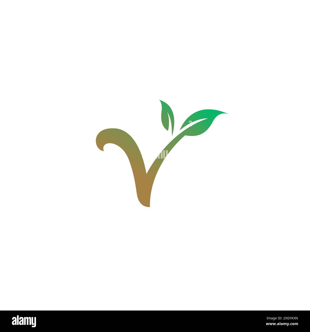 Vektorillustration mit Buchstabe V-Blatt-Logo. V icon Design Stock Vektor