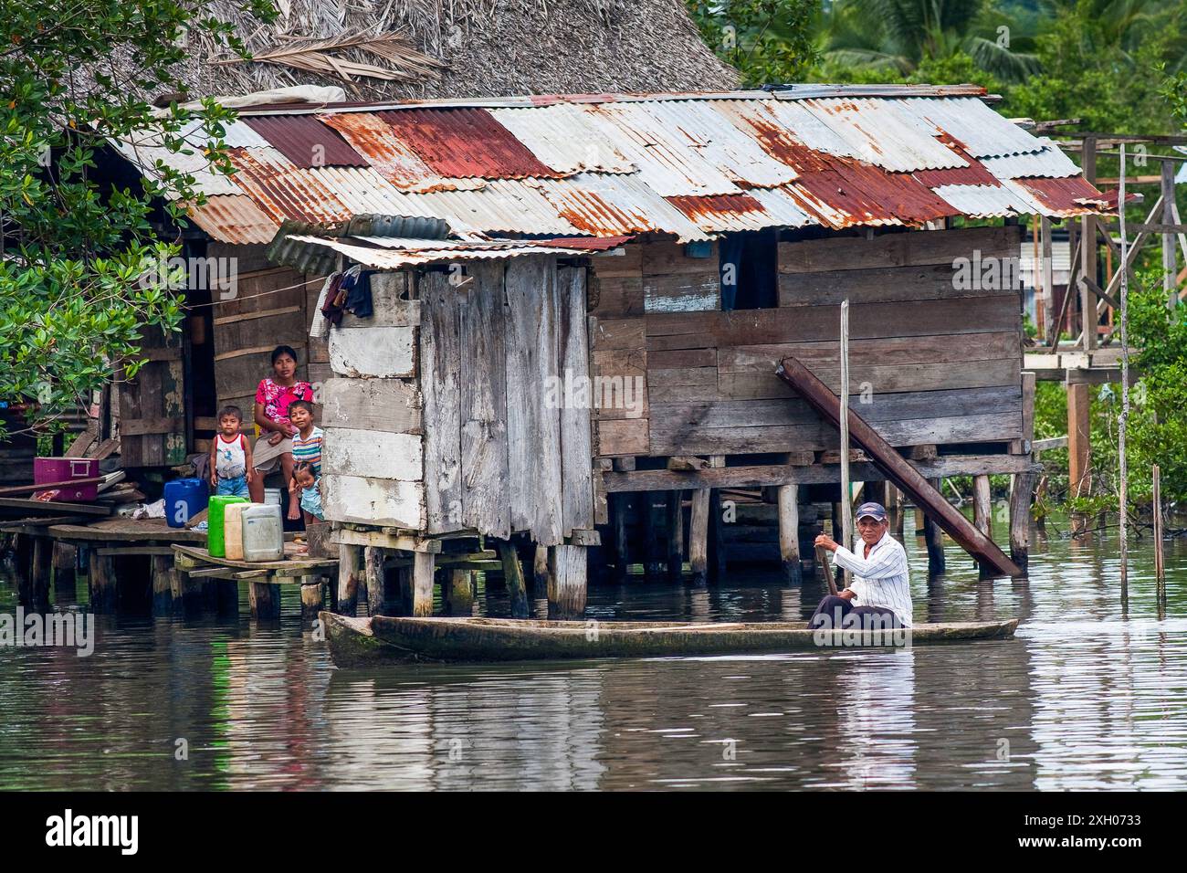 Panama, Archipielago de Bocas del Toro, die Hauptinsel Isla Colon. Stockfoto