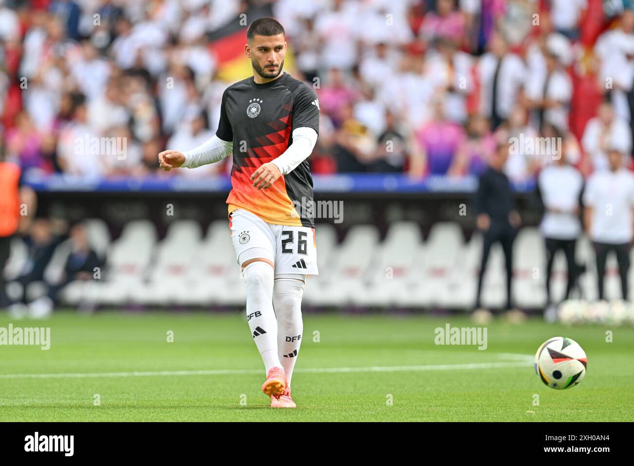 Stuttgart, Deutschland. Juli 2024. Deniz Undav (26) aus Deutschland, dargestellt während der Aufwärmphase eines Fußballspiels zwischen den Nationalmannschaften Spaniens und Deutschlands im Viertelfinale des Turniers UEFA Euro 2024 am Donnerstag, den 5. Juli 2024 in Stuttgart. Quelle: Sportpix/Alamy Live News Stockfoto