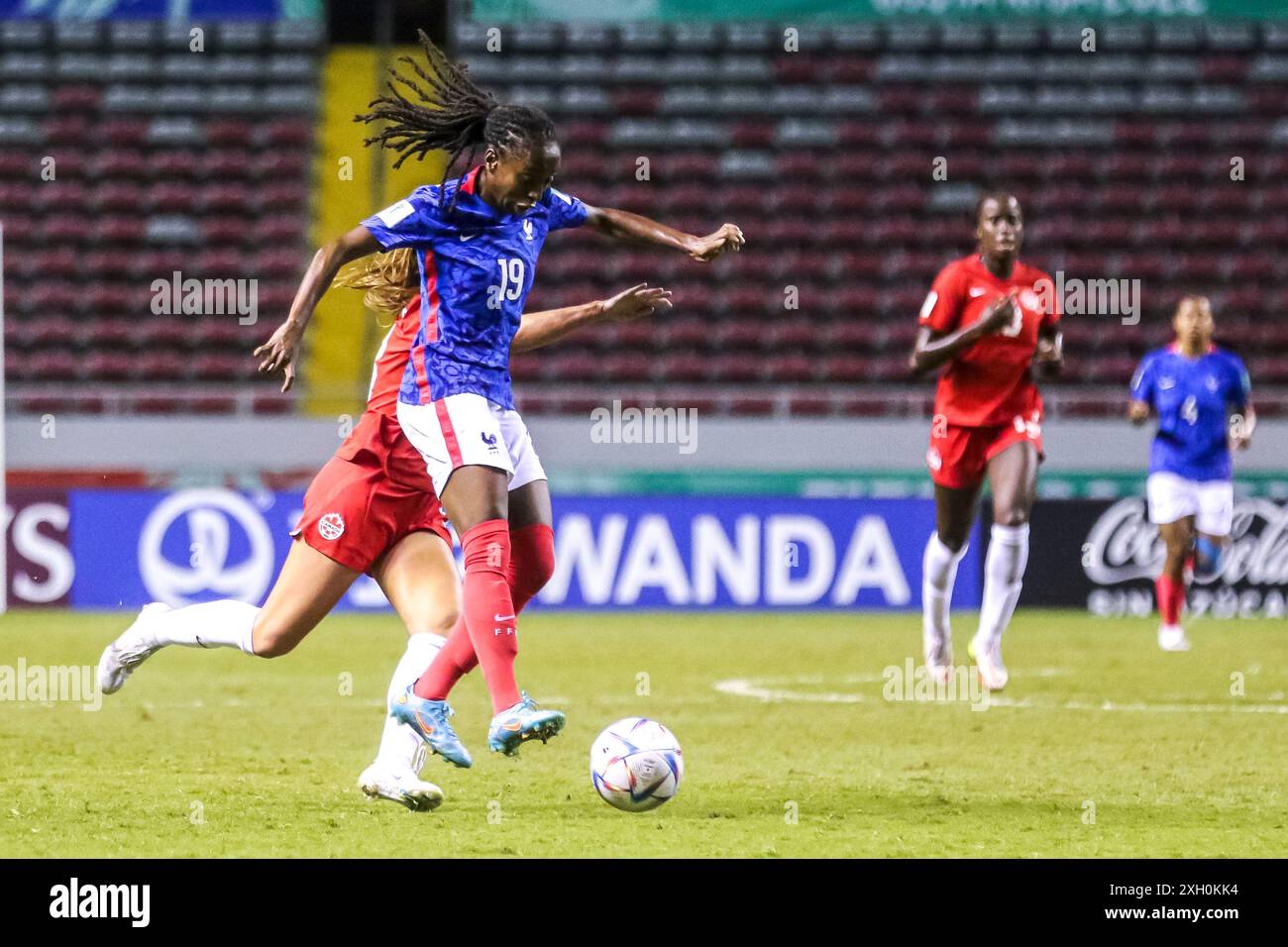 Manssita Traore aus Frankreich beim Spiel Frankreich gegen Kanada am 14. August 2022 bei der FIFA U-20-Frauen-Weltmeisterschaft Costa Rica. (Foto: Martín Fonseca) Stockfoto Manssita Traore aus Frankreich beim Spiel Frankreich gegen Kanada am 14. August 2022 bei der FIFA U-20-Frauen-Weltmeisterschaft Costa Rica. (Foto: Martín Fonseca) Stockfoto