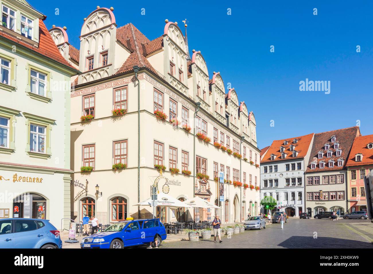 Square Markt, Rathaus Naumburg Saale Sachsen-Anhalt, Sachsen-Anhalt Deutschland Stockfoto