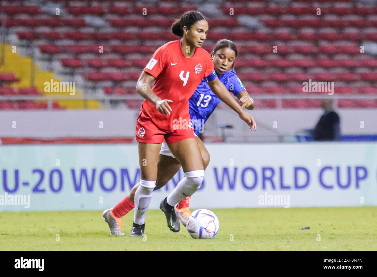 Jade Rose aus Kanada beim Spiel Frankreich gegen Kanada am 14. August 2022 bei der FIFA U-20-Frauen-Weltmeisterschaft Costa Rica. (Foto: Martín Fonseca) Stockfoto