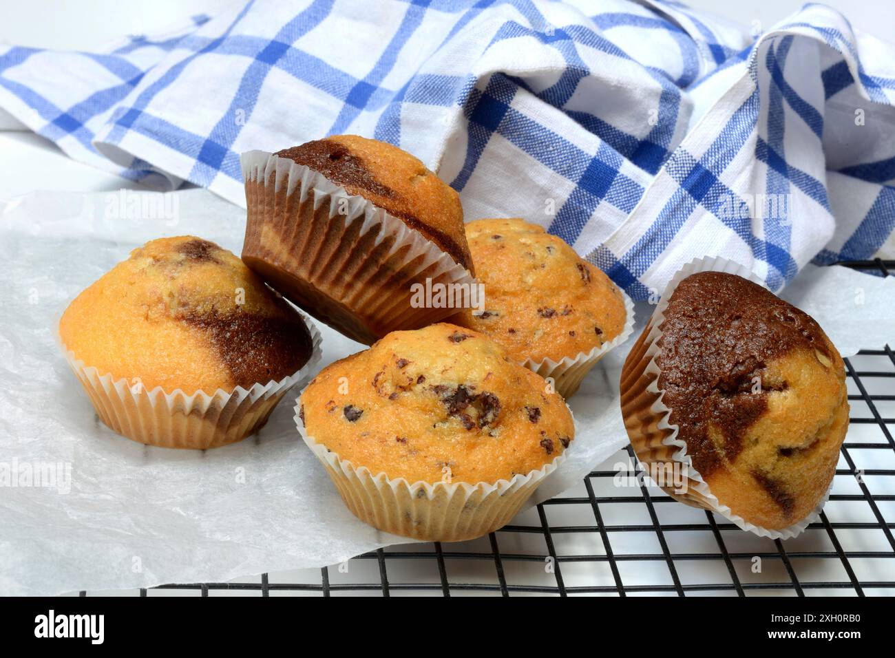 Schokoladenmuffins, Schokoladenmuffins Stockfoto