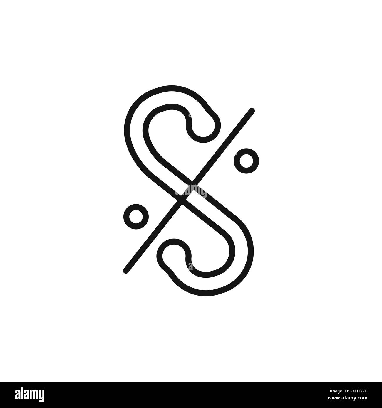 Dal segno Musik Icon Logo Zeichen Vektor Umriss in schwarz-weiß Farbe Stock Vektor