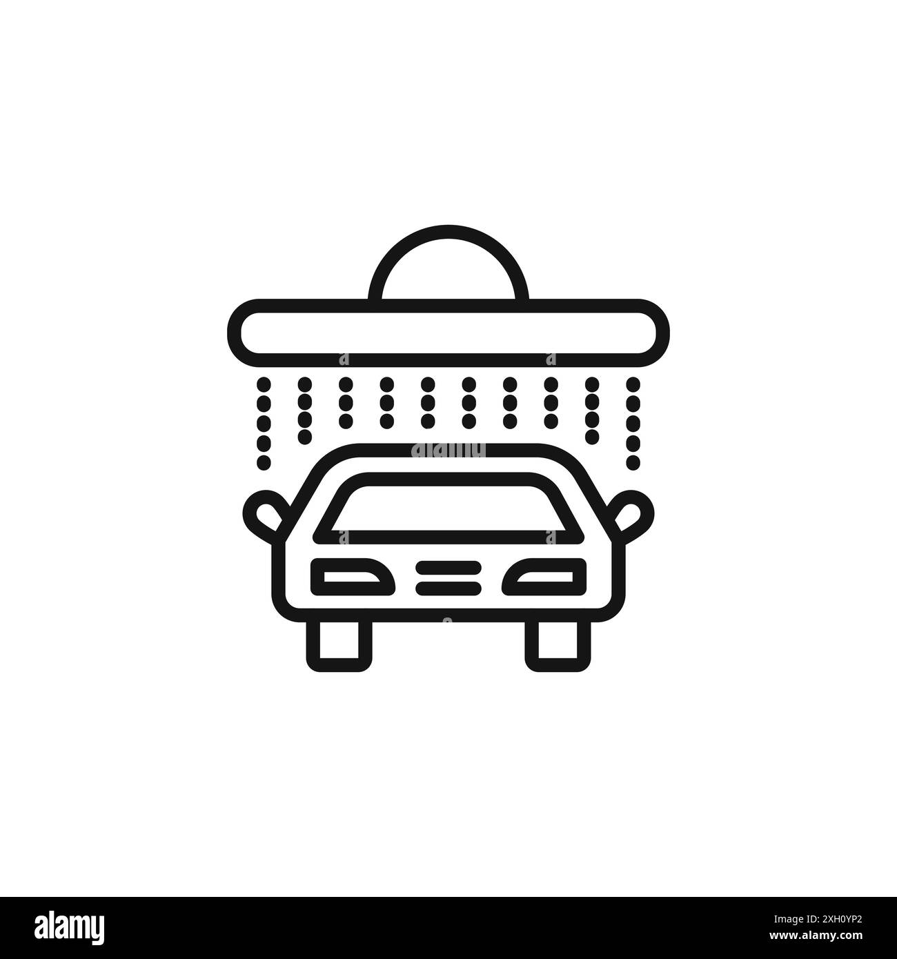 Autowaschanlage Service Symbol Logo Vektor Umriss in schwarz-weiß Farbe Stock Vektor
