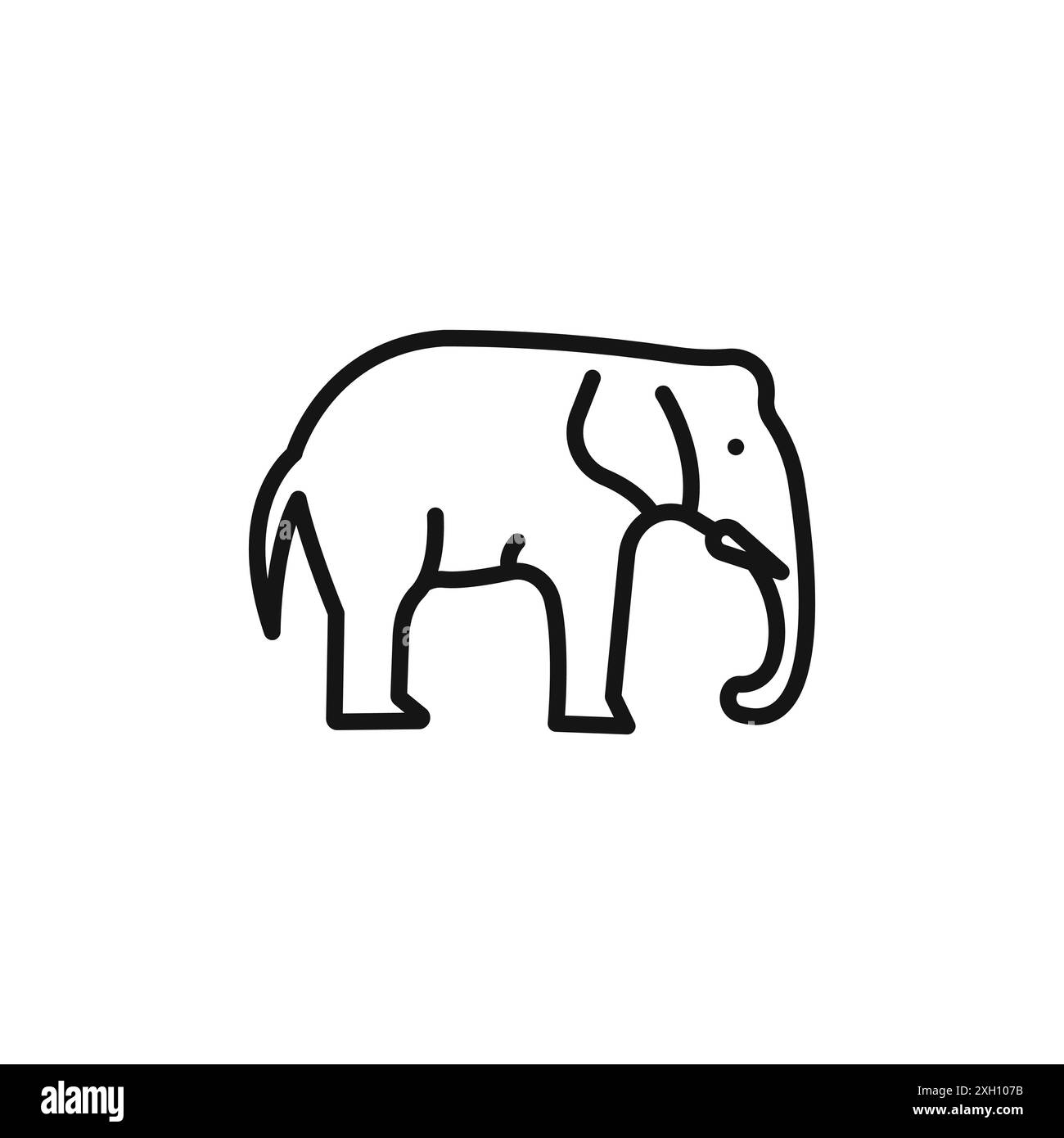 Elefanten-Symbol-Logo-Vektor-Umriss in schwarz-weiß-Farbe Stock Vektor