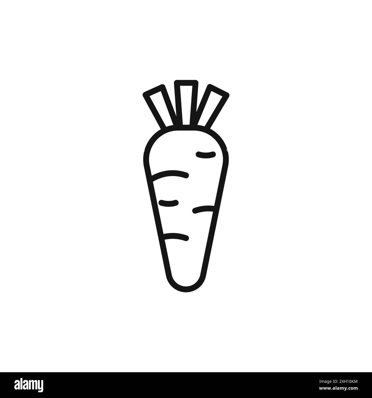 Daikon Icon Logo Zeichen Vektor Umriss in schwarz-weiß Farbe Stock Vektor