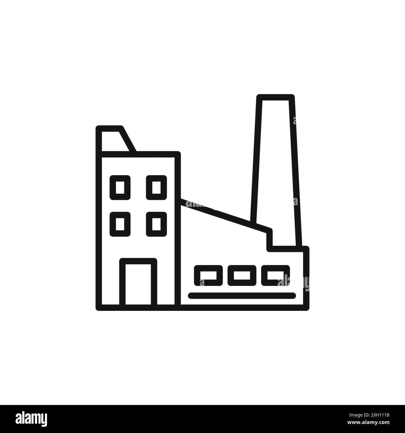 Factory Deal Icon Logo Zeichen Vektorumriss in schwarz-weiß Farbe Stock Vektor