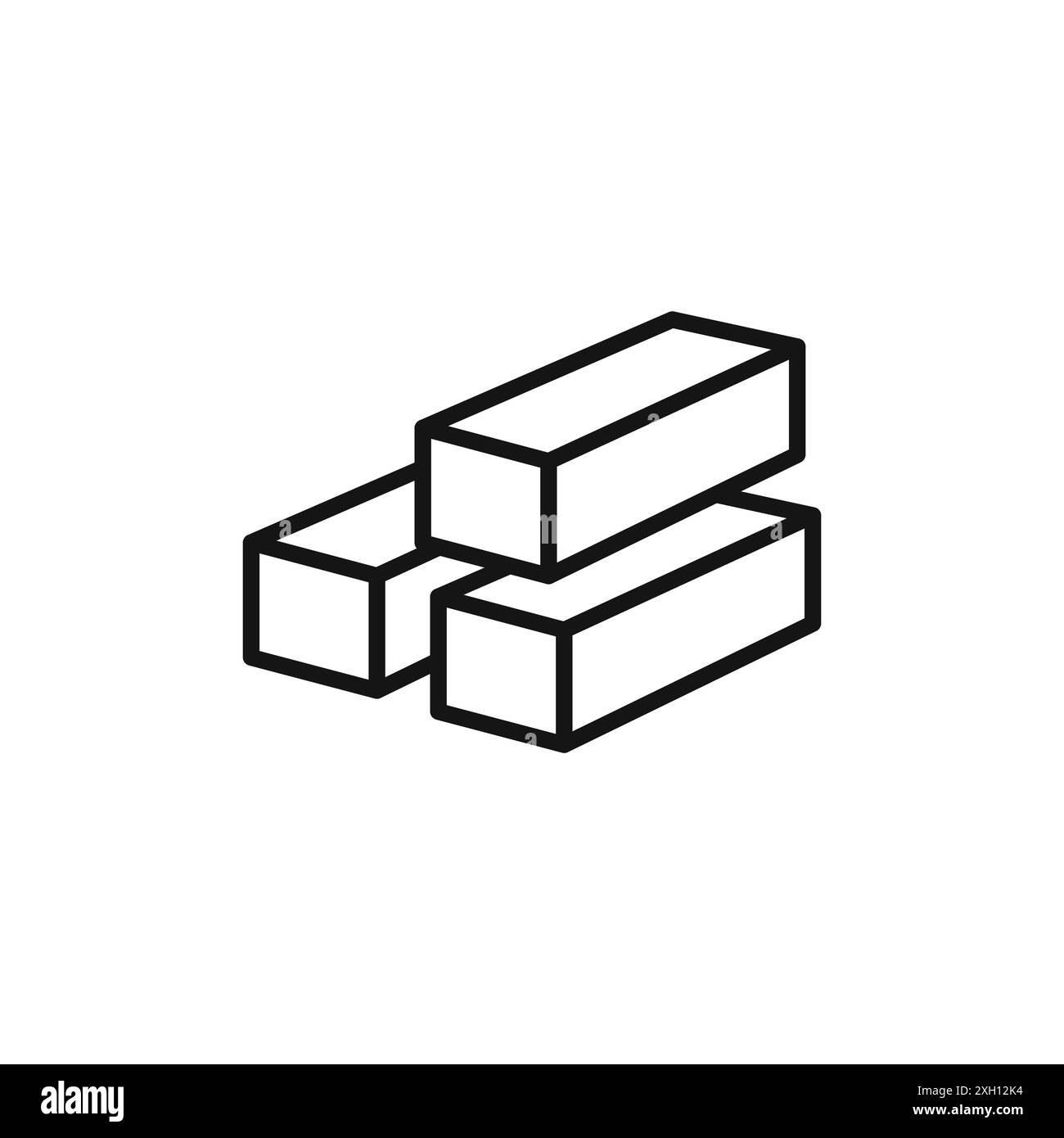 Goldene Balken Symbol Logo Vektorumrandung in Schwarz-weiß Stock Vektor