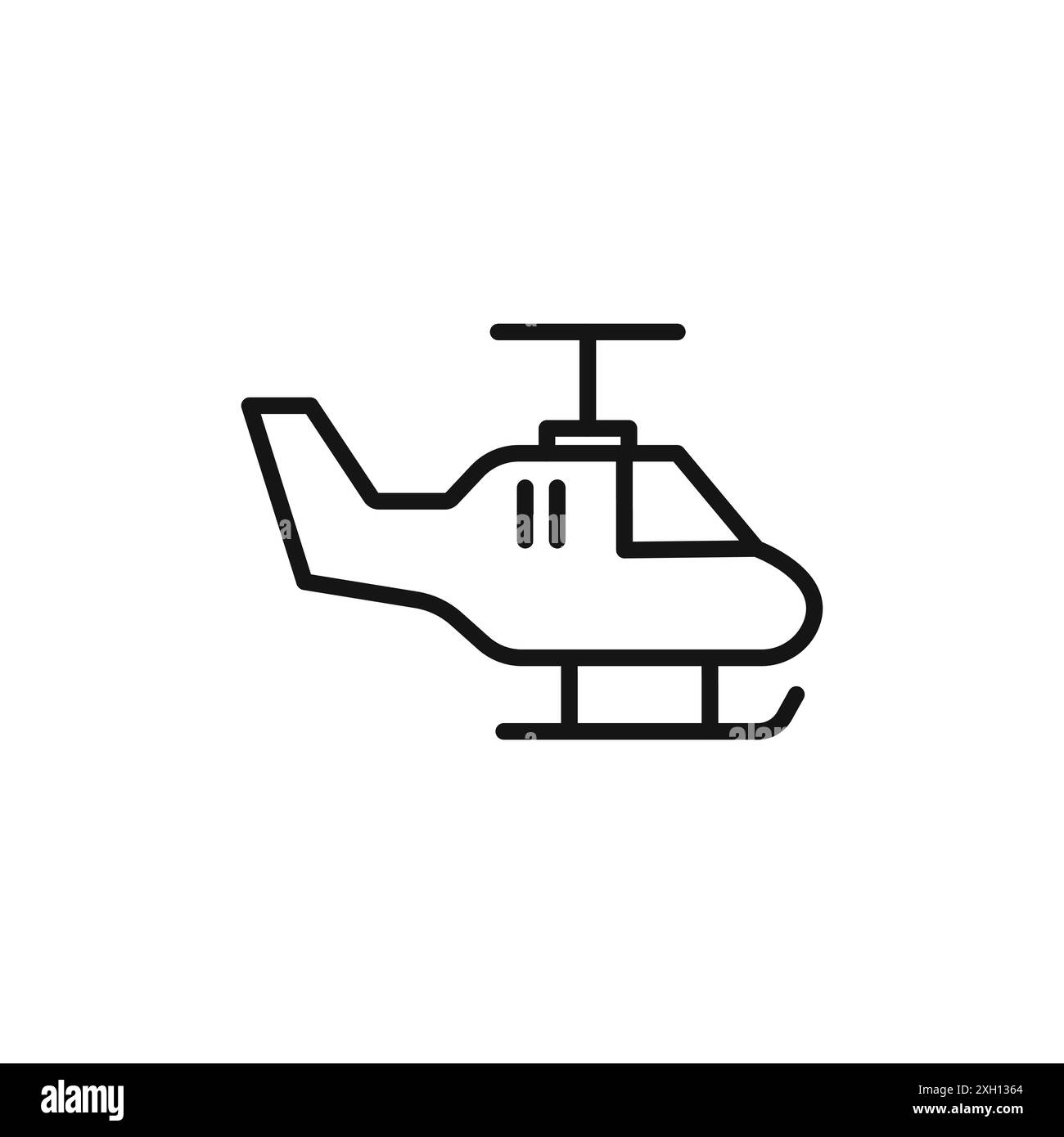 Helikopter-Symbol-Logo-Vektorumrandung in Schwarz-weiß Stock Vektor