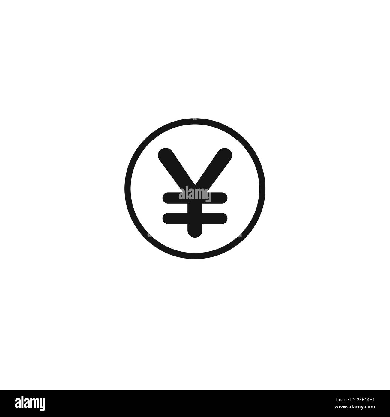 Japanische Yen Währung Symbol Logo Zeichen Vektor Umriss in schwarz-weiß Farbe Stock Vektor