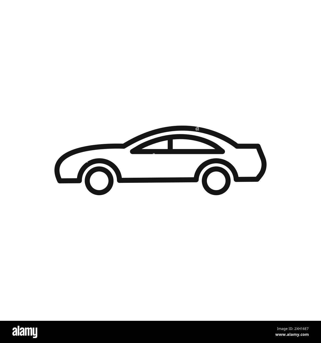 Vektorumriss des Logo-Symbols des Sportwagens in Schwarz-weiß Stock Vektor