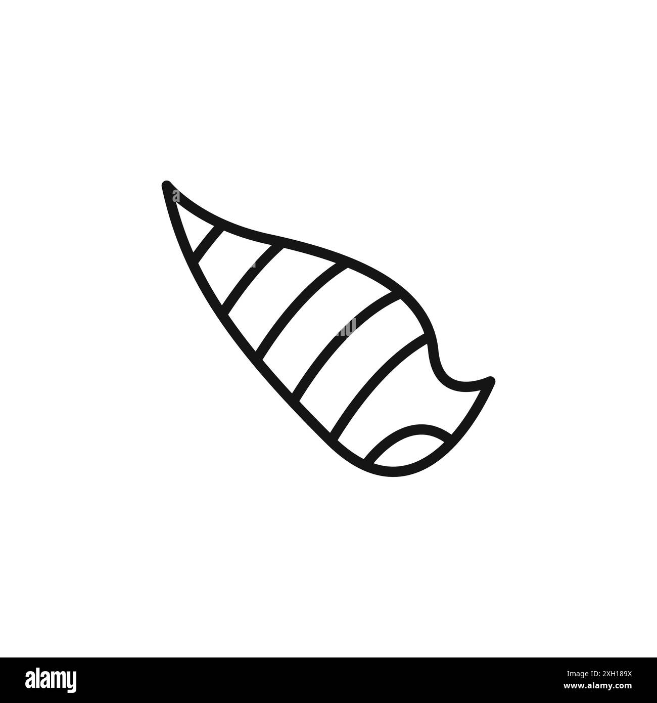 Meeresschalen-Symbol-Logo-Zeichen Vektor-Umriss in schwarz-weiß Farbe Stock Vektor