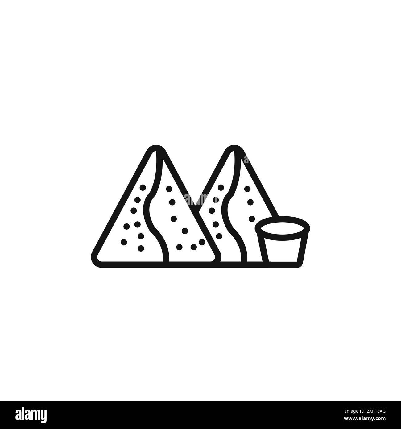 Samosa Icon Logo Zeichen Vektor Umriss in schwarz-weiß Farbe Stock Vektor