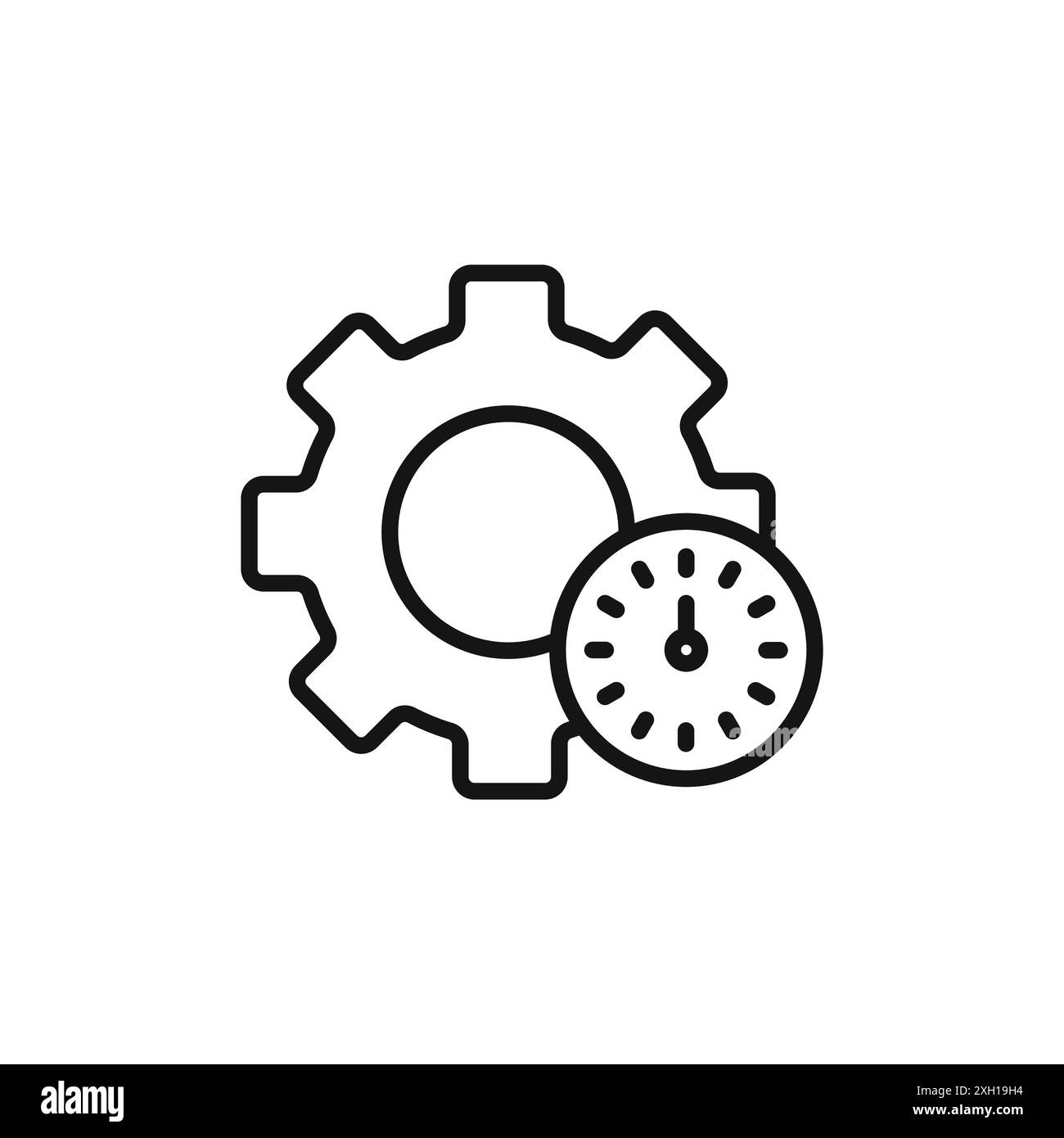 Symbol für Arbeitseffizienz Logo-Zeichen Vektorumrandung in Schwarz-weiß Stock Vektor