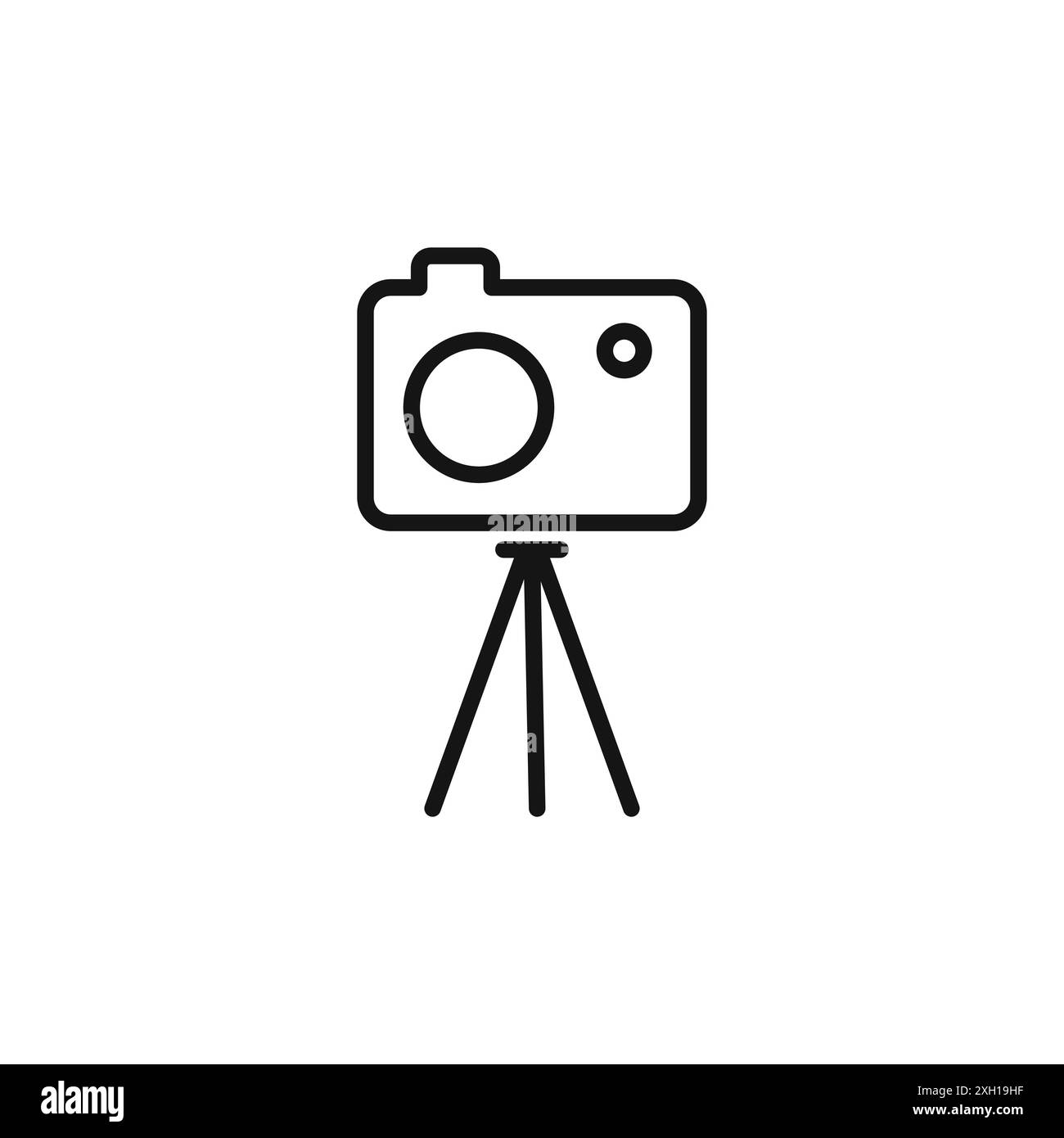 Stativ Symbol Logo Vektorkontur in Schwarz-weiß Stock Vektor