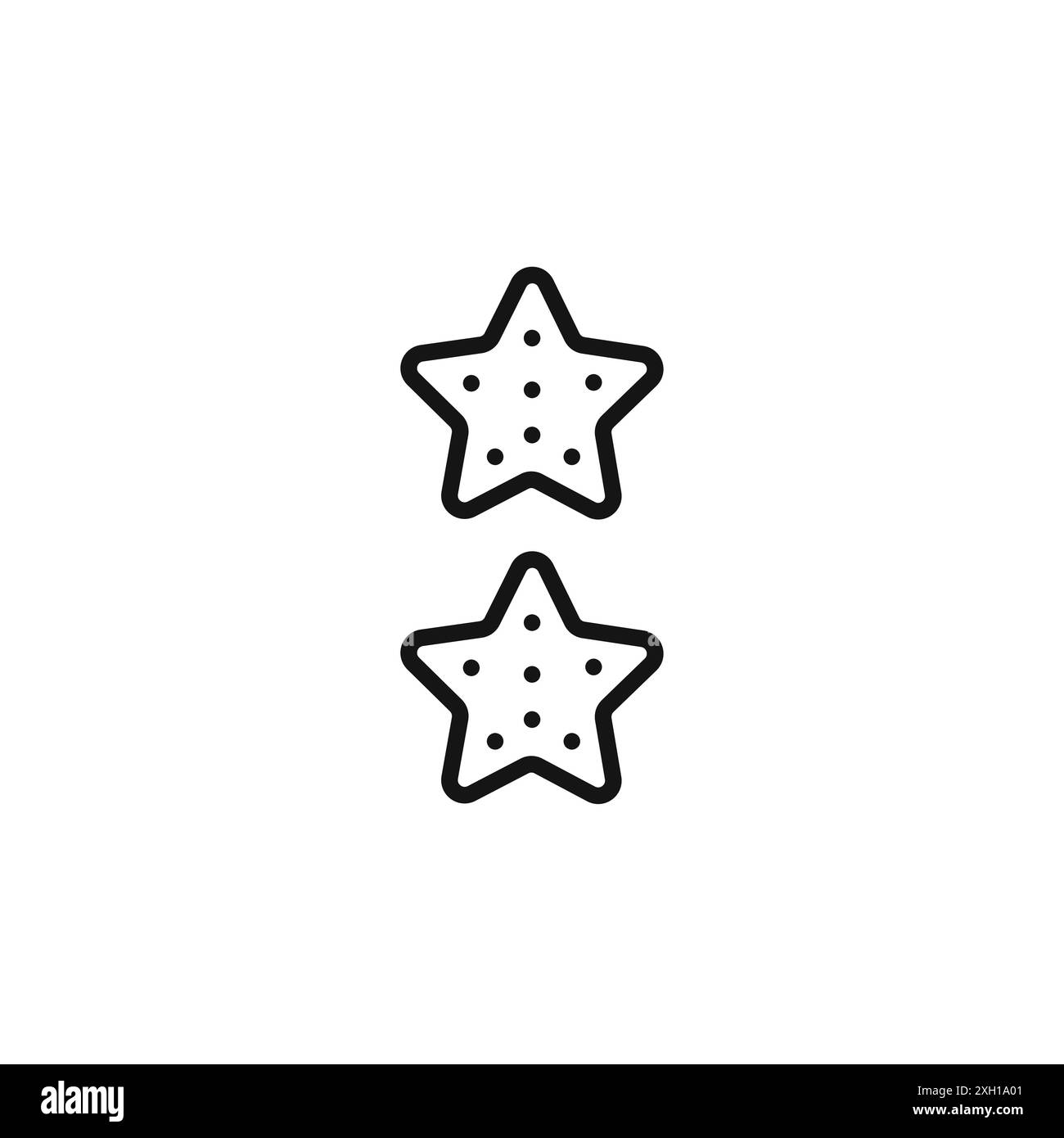 Sea Star Icon Logo Zeichen Vektor Umriss in schwarz-weiß Farbe Stock Vektor