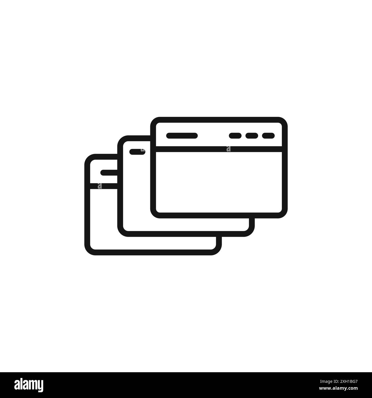 Tabulatorsymbol Logo Vektorkontur in Schwarz-weiß Stock Vektor