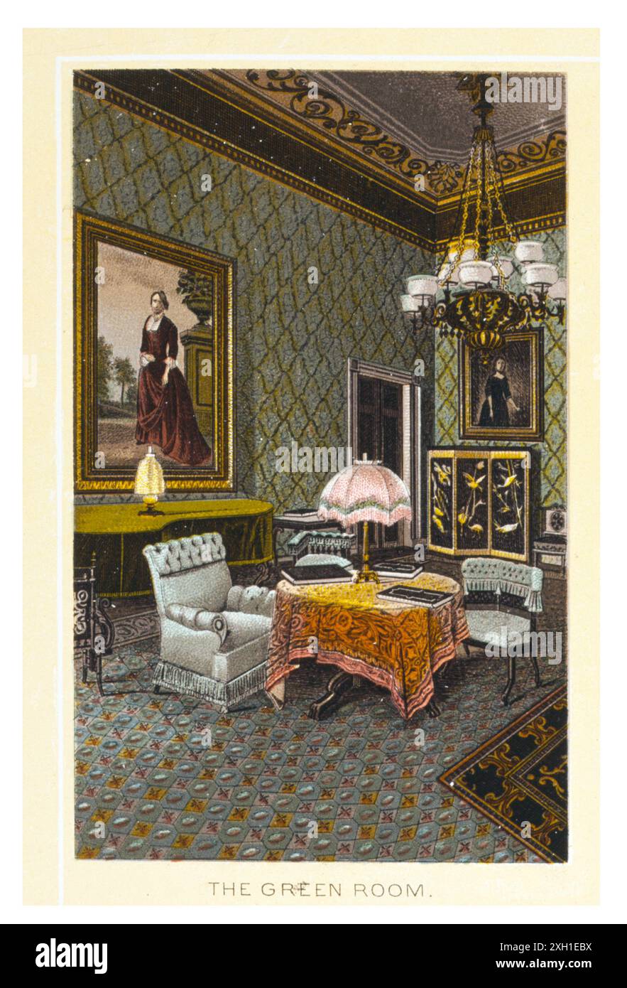 Das grüne Zimmer an das Weiße Haus, Washington DC, USA 1900 Stockfoto