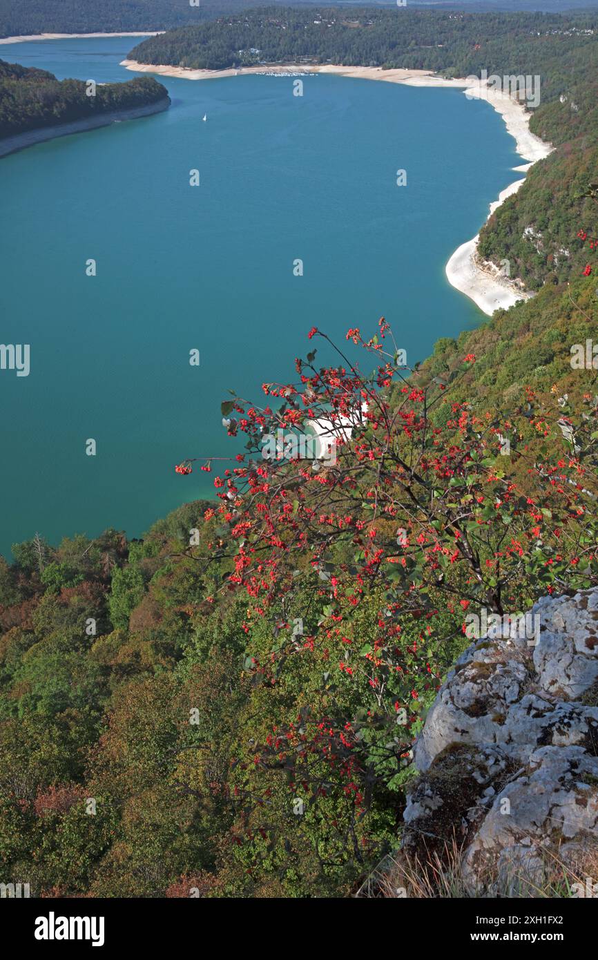 Frankreich, Jura, Moirans-en-Montagne, lac de Vouglans, Hydraulikbehälter, Querformat Stockfoto