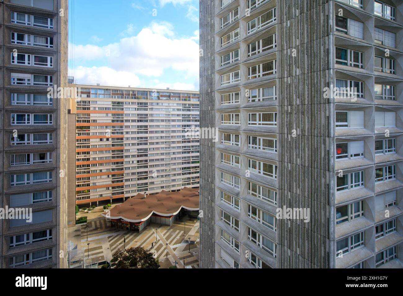 Frankreich, Region Ile-de-France, 13. Arrondissement Paris, Esplanade des Bezirks Les Olympiades, 75 rue du Javelot, Tour Athènes (Turm benannt nach der Stadt Athen), Stockfoto