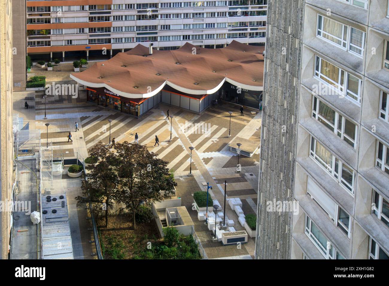 Frankreich, Region Ile-de-France, 13. Arrondissement Paris, Esplanade des Bezirks Les Olympiades, 75 rue du Javelot, Tour Athènes (Turm benannt nach der Stadt Athen), Stockfoto
