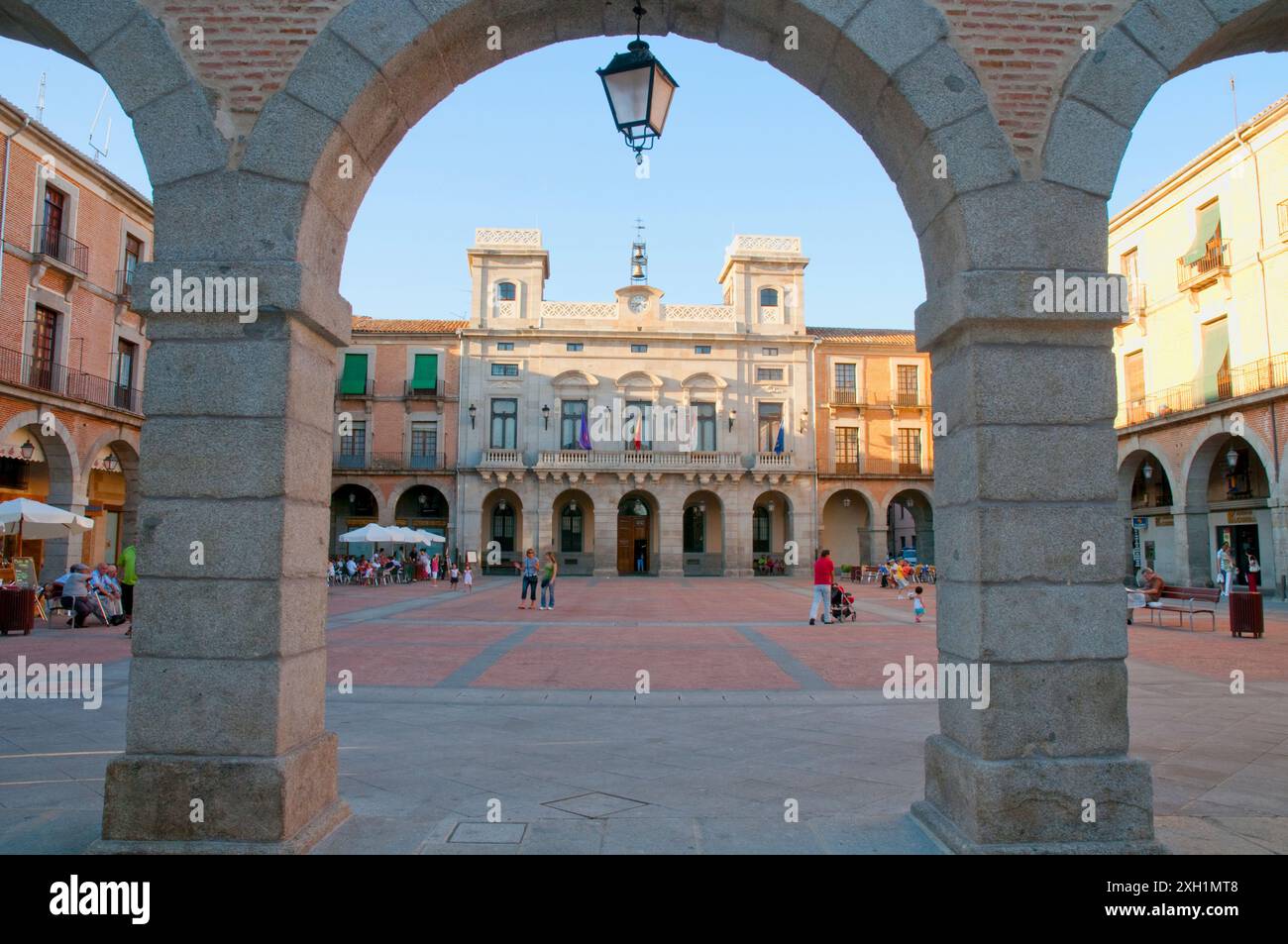 Mercado Chico Platz. Avila, Castilla Leon, Spanien. Stockfoto