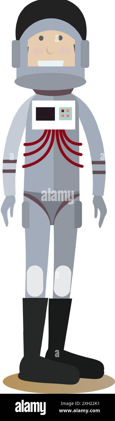 Astronaut im Weltraumanzug und Helm flache Vektor-Illustration Stock Vektor