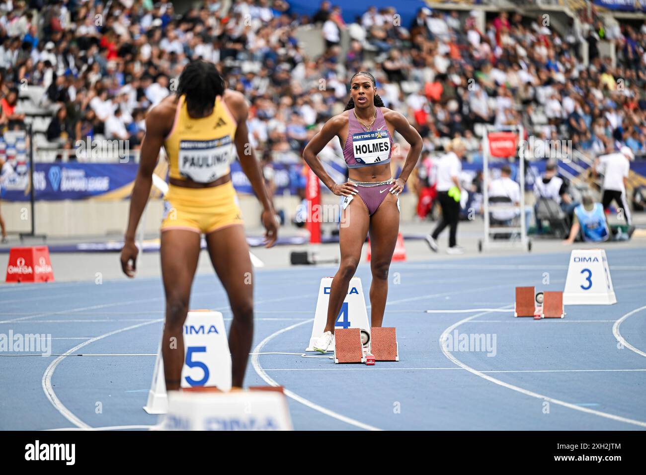 Alexis Holmes während des Wettkampfes de Paris Wanda Diamond League 2024 am 7. Juli 2024 im Stadion Charlety in Paris, Frankreich. Quelle: Victor Joly/Alamy Live News Stockfoto