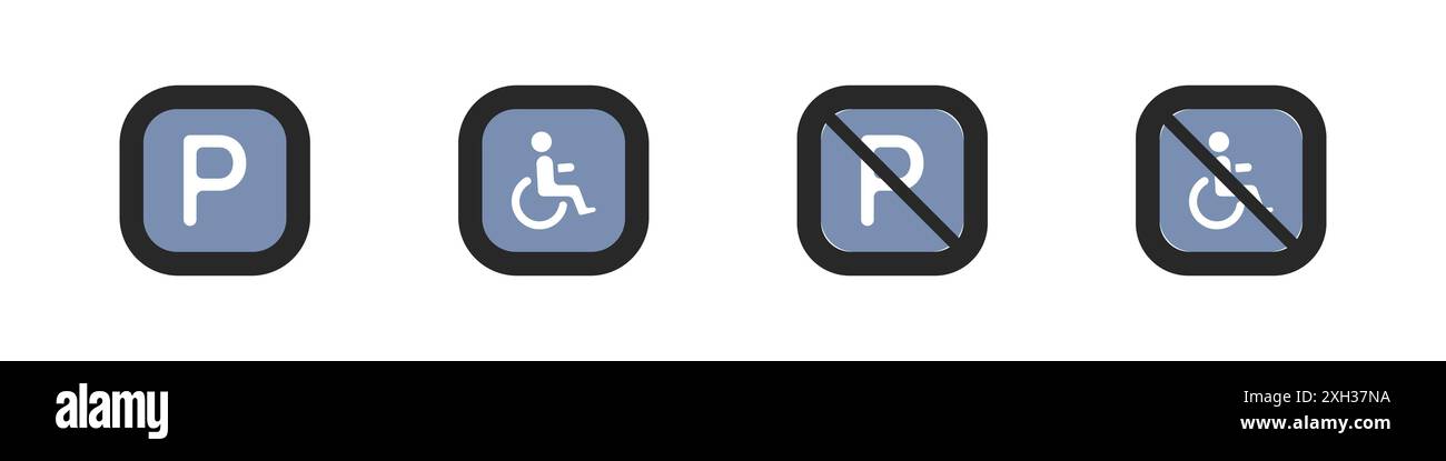 Behindertenparkplätze. Vektor des Parkplatzes. Vektorabbildung. Stock Vektor