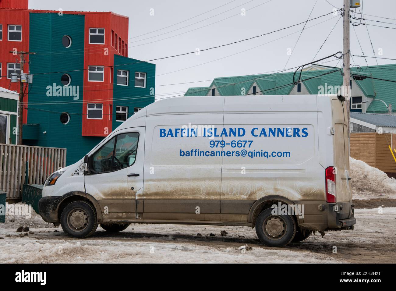 Baffin Island Canners Van parkt in Iqaluit, Nunavut, Kanada Stockfoto