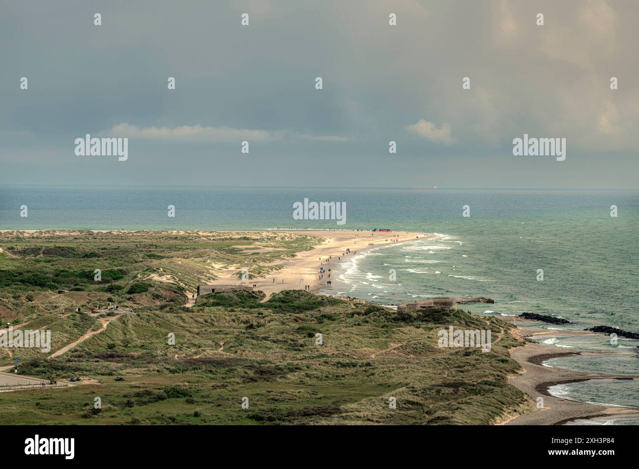 Ariel Blick über Grenen, die nördlichste Spitze Dänemarks bei Skagen, 30. Mai 2024 Stockfoto
